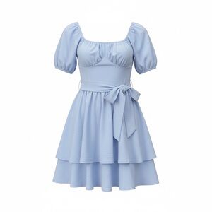 Altar'd State Sky Blue Tiered Mini Dress Medium EUC Cottagecore Fairy